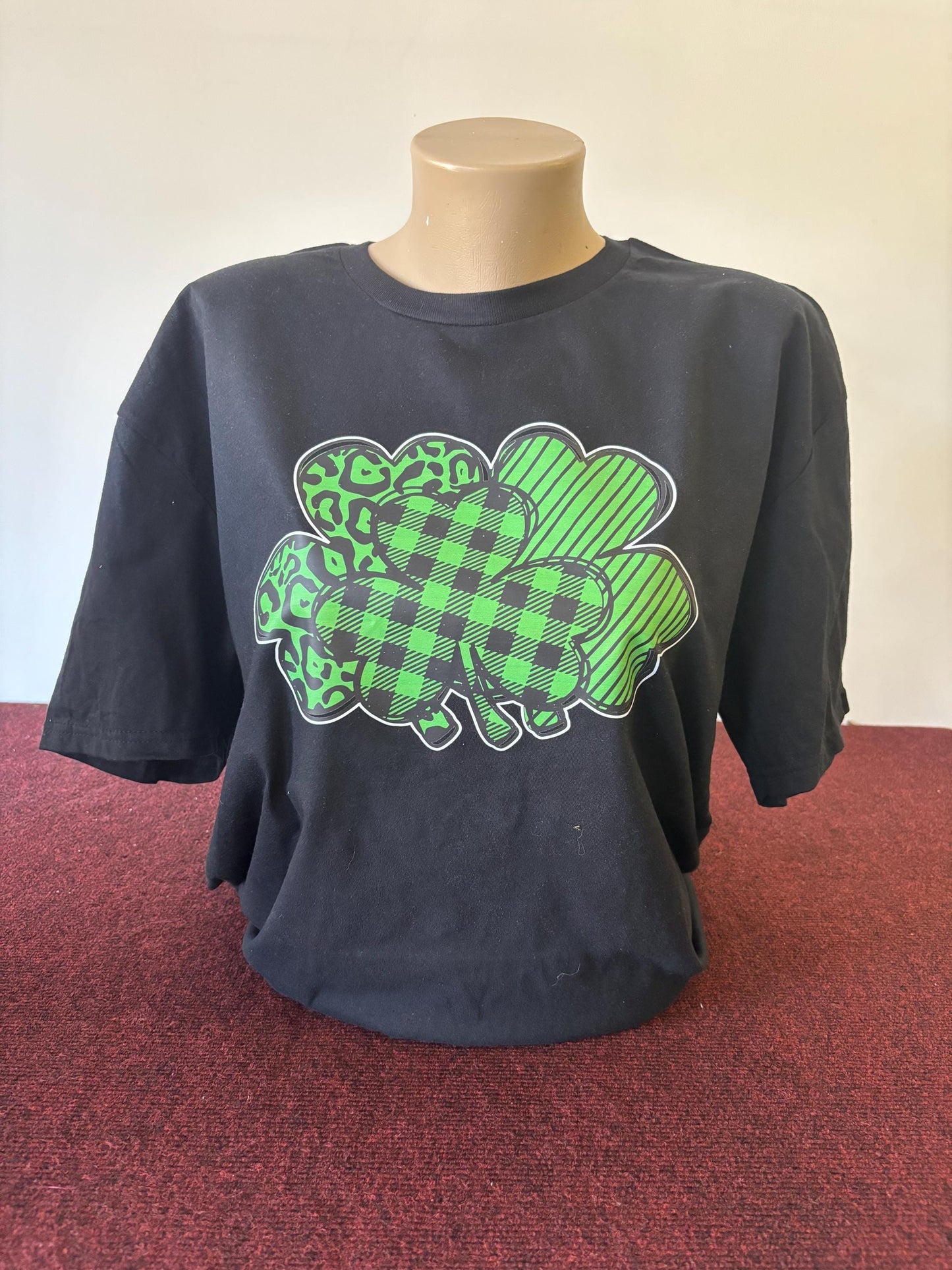 St. Patrick's day Three Leaf Clovers T shirt *Black*