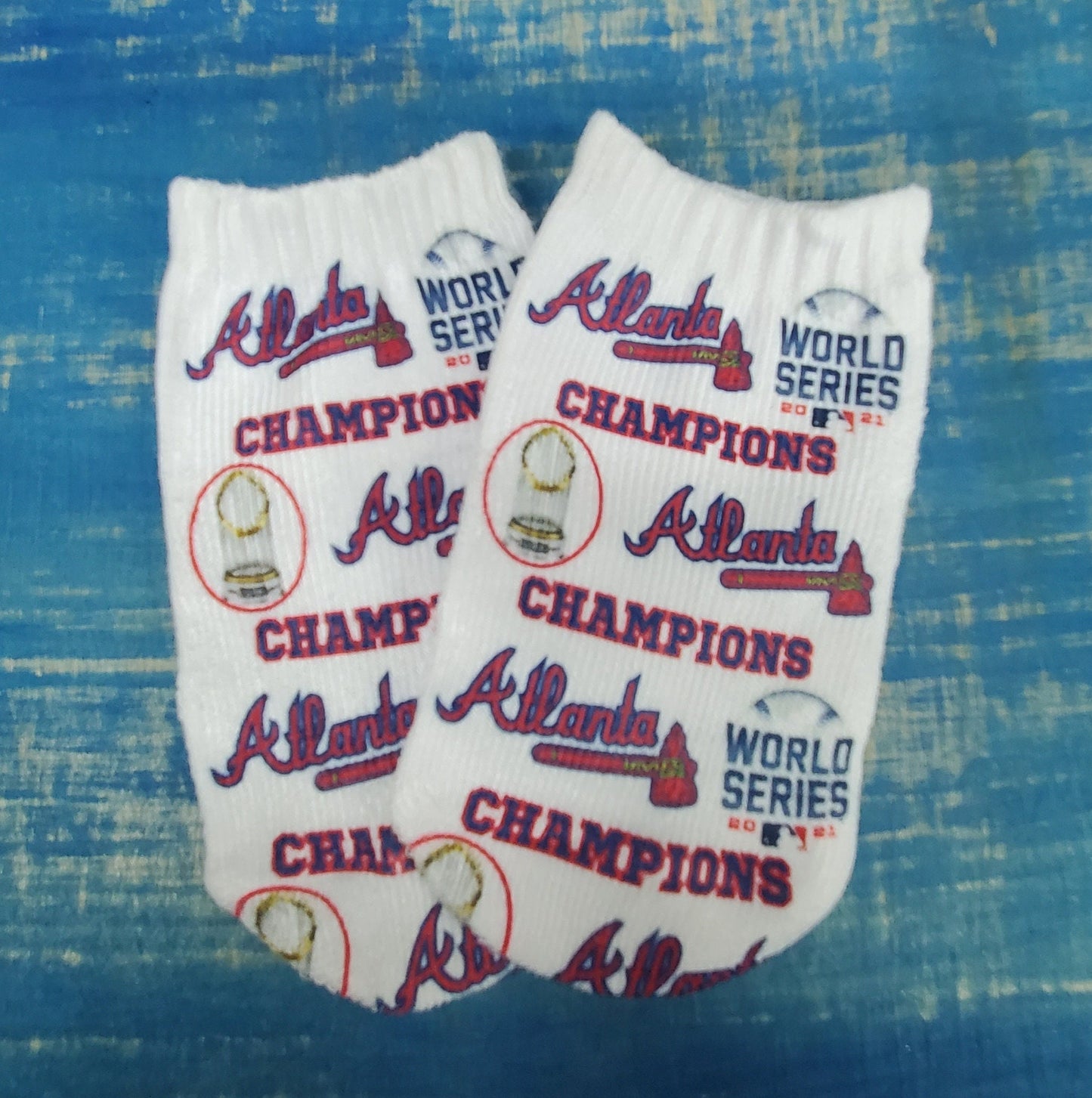 Infant Atlanta Braves World Series Champions Grippy Socks