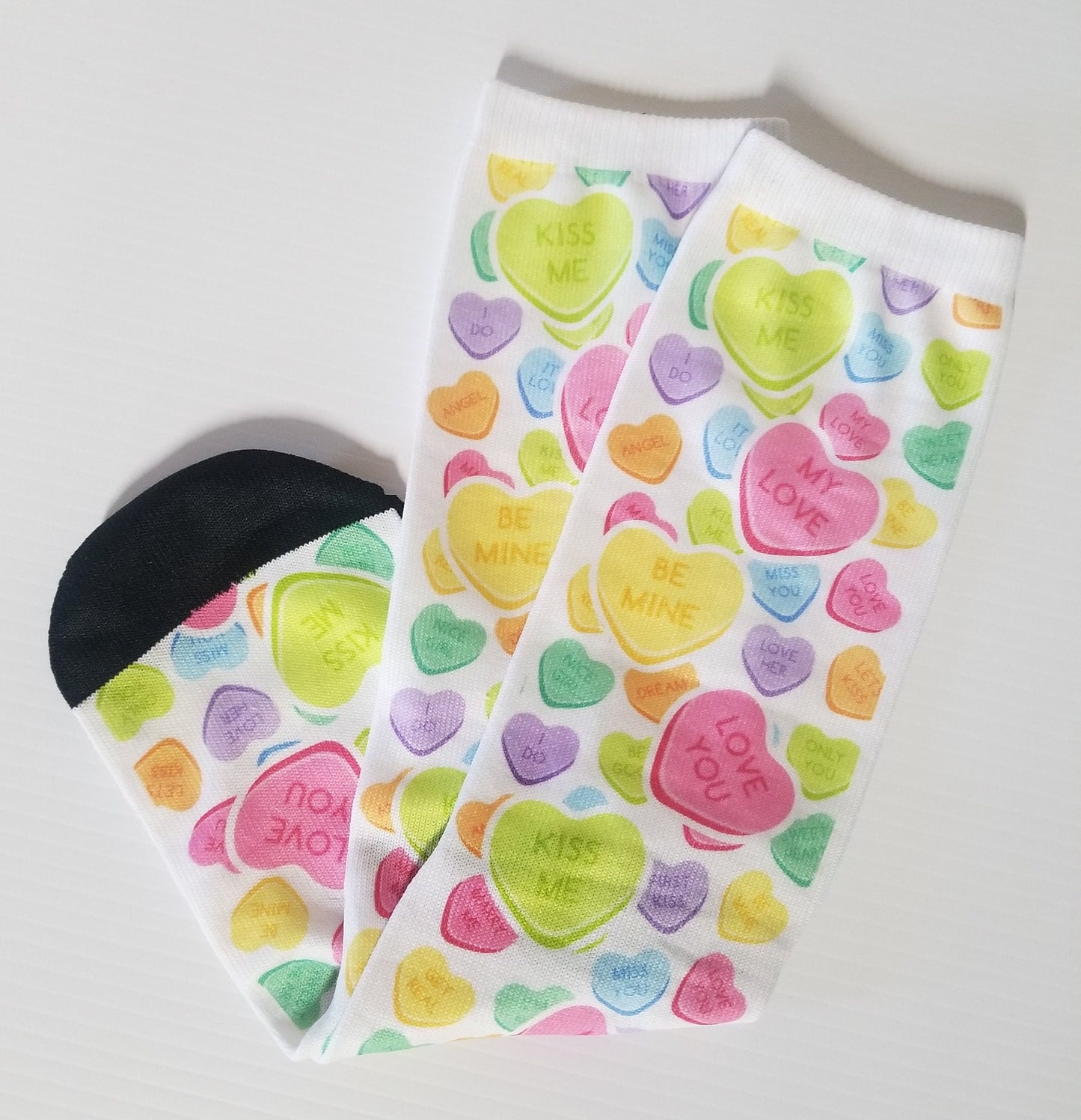 Conversation Hearts Love Valentines Socks