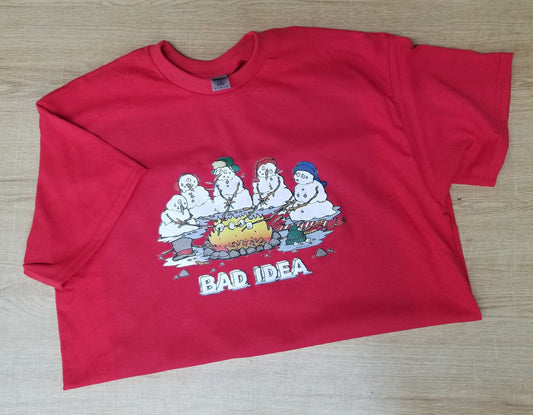 Bad Idea Melting Snowman Funny T-Shirt