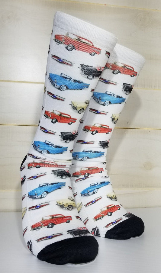 1957 Chevy Bel Air Classic Car Dress Socks